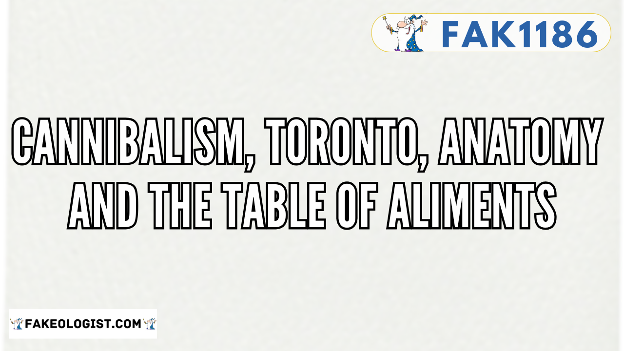 FAK1186-Cannibalism, Toronto, Anatomy and the Table of Aliments