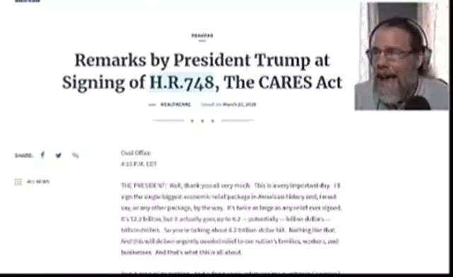 Remarks by President trump at signing of H.R.748, the cares act