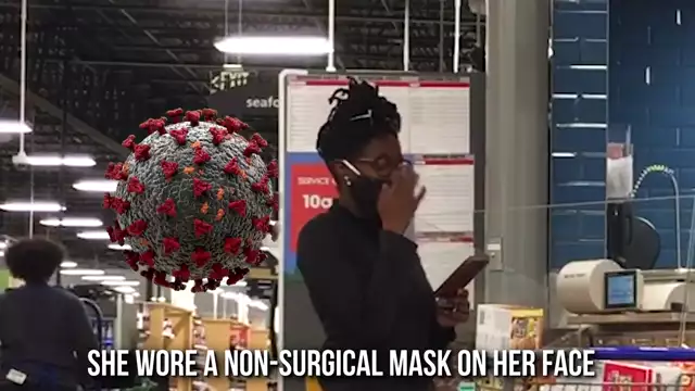 Surgical Mask On Her Face