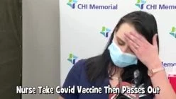 Nurse passes out after getting covaids vax