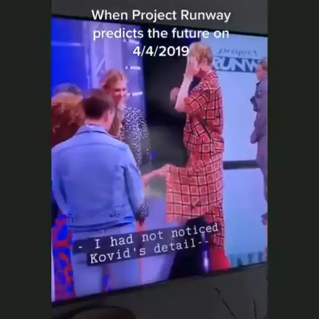 Project Runway episode from April 2019 had a contestant named Kovid who wore a mask