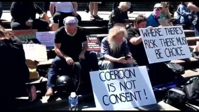 Australia Protest Against Tyrannical Vaccine Passports and Mandatory Vaccinations