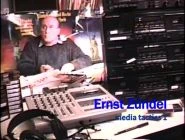 Ernst Zundel speaks to the media with his recording on