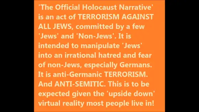 The Official Holocaust Narrative itself is anti-Semitic TERRORISM