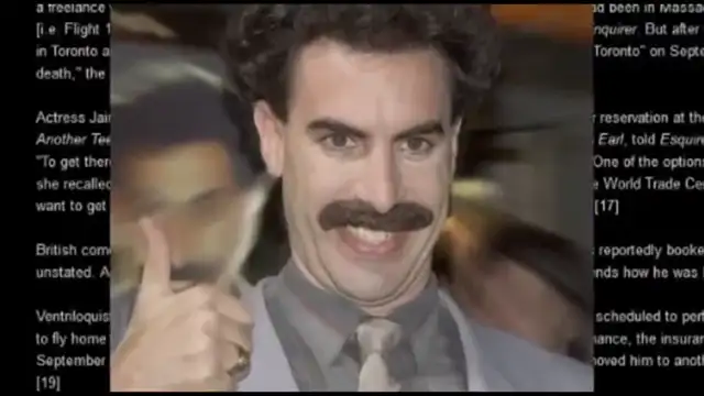 TPS.The should be Deadzzzlebrities who all missed their flights on 9-II by random series of events.